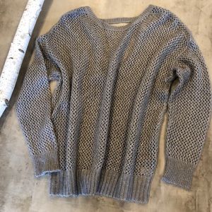 Jennifer Lopez grey cozy knit sparkle sweater L